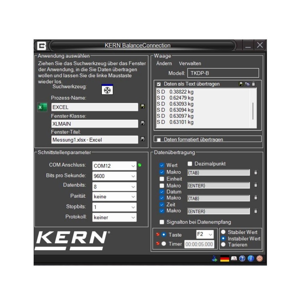 KERN SCD-4.0-DL logiciel BalanceConnection