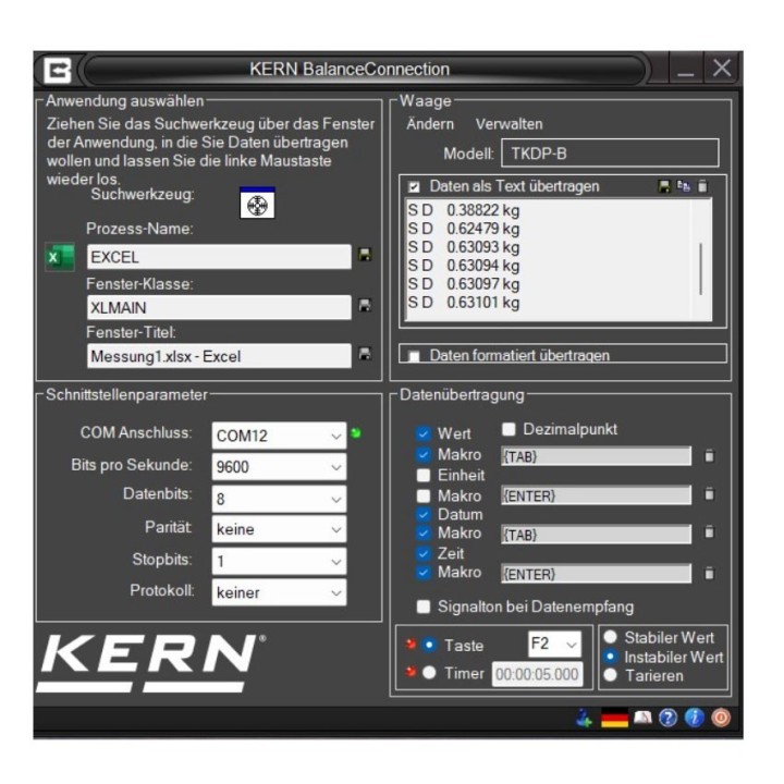 KERN SCD-4.0-DL logiciel BalanceConnection